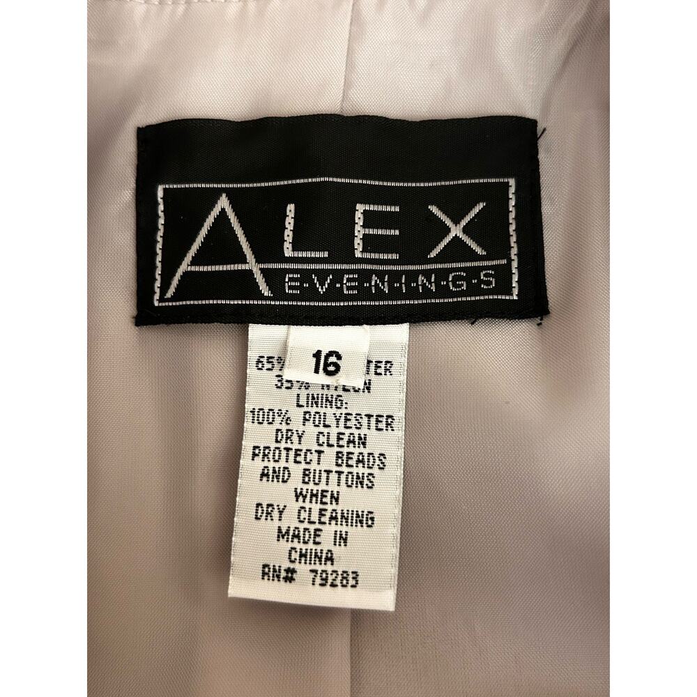 Alex Evenings Women’s Beige Satin Sequin Mother of The Bride Jacket Skirt Sz. 16 - Picture 16 of 16